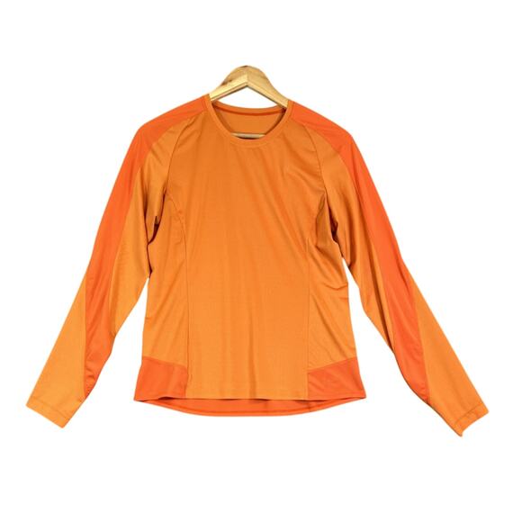 Arc'teryx Shirt Women's Medium Orange Long Sleeve Lightweight Performance Active - Picture 1 of 9